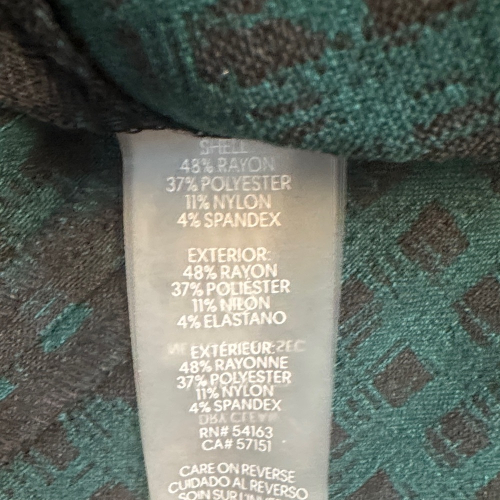 Calvin Klein Green Black Jacquard Sheath Dress Sleeveless Career Size 4 - Picture 7 of 7